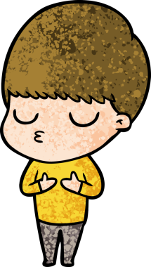 Bir insan tarafından çizilmiş sakin çocuk çizgi filmi.