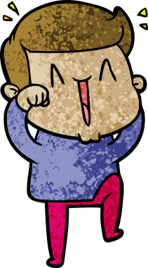 Bir insan tarafından çizilmiş heyecanlı bir çizgi film.