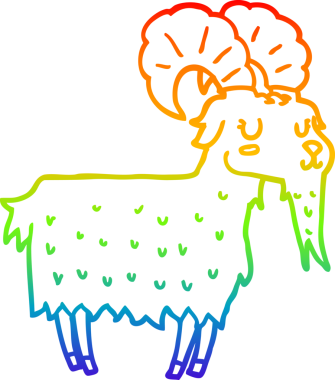 gökkuşağı gradyan çizgisi bir insan tarafından çizilmiş bir keçi çizgi