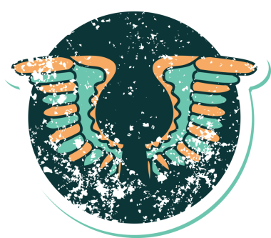 Bir insanın çizdiği kanadın sembolik dövmeli görüntüsü