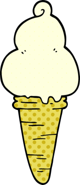 Bir insan tarafından çizilmiş karikatür dondurması.