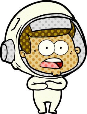 Karikatür bir insan tarafından çizilen astronotu şaşırttı.