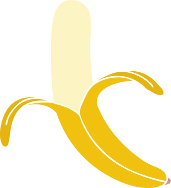 Bir insan tarafından çizilmiş garip bir muz karikatürü.