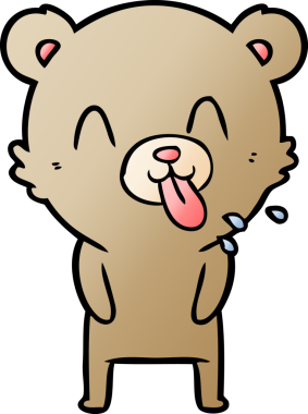 Bir insan tarafından çizilmiş kaba çizgi film ayısı.