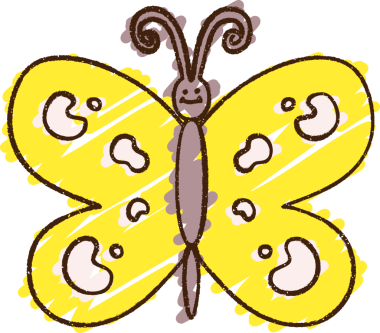 Bir insan tarafından çizilen Kelebek Tebeşiri