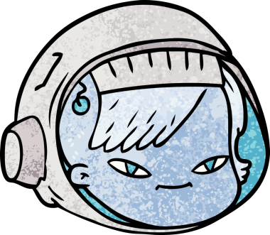 Bir insan tarafından çizilmiş astronot yüzü.