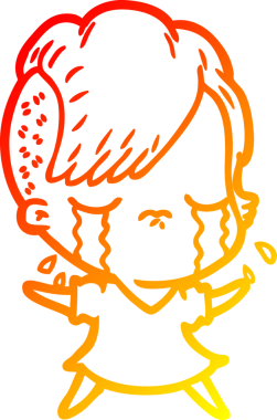 Bir insan tarafından çizilmiş, ağlayan bir çizgi film çizimi.