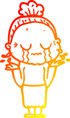 Bir insan tarafından çizilmiş, ağlayan bir karikatür çizimi.