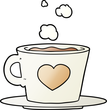 Bir insan tarafından çizilmiş güzel bir fincan kahve.