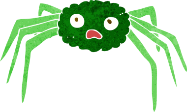 bir insan tarafından çizilmiş çizgi film örümceği