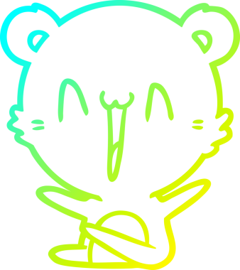 Bir insan tarafından çizilmiş gülen kutup ayısı karikatürü.