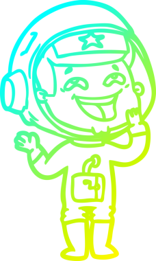 Bir insan tarafından çizilmiş gülen astronotun soğuk gradyan çizimi