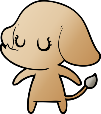 Bir insan tarafından çizilmiş şirin bir fil.