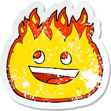 Bir insan tarafından çizilmiş bir çizgi filmin gerilimli çıkartması.