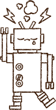 Robot Kömür Bir insan tarafından çizilmiş
