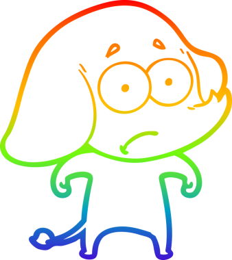 gökkuşağı gradyan çizgi çizimi bir insan tarafından çizilmiş belirsiz bir fil