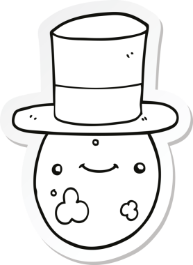 Bir insan tarafından çizilmiş havalı bir karikatür çıkartması.