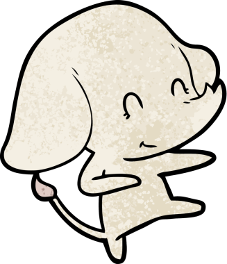 Bir insan tarafından çizilmiş şirin bir fil.