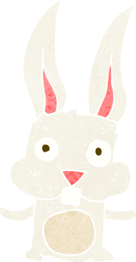 Bir insan tarafından çizilmiş çizgi film tavşanı