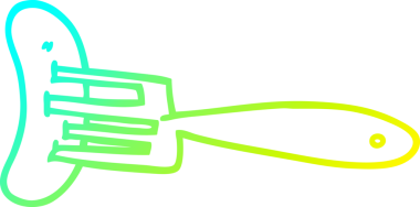 Bir insan tarafından çatalla çizilmiş bir çizgi film karakterinin soğuk gradyan çizimi.