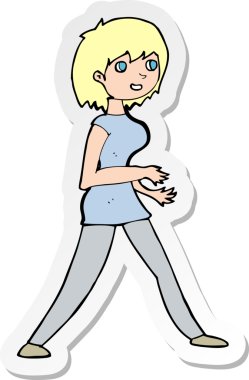 Bir insan tarafından çizilmiş karikatür kadın etiketi.