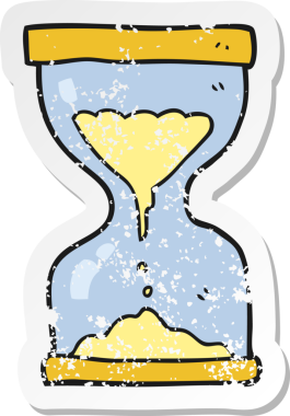 Bir insan tarafından çizilmiş kum saatli bir çizgi filmin gerilimli yapıştırması.