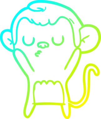 Bir insan tarafından çizilmiş bir çizgi maymun çizimi.