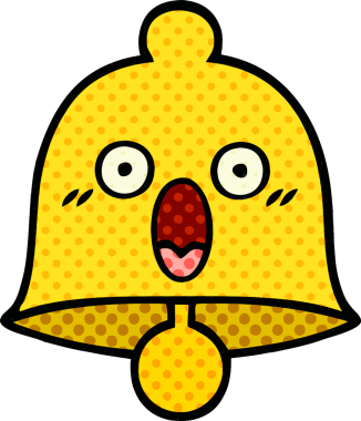 bir insan tarafından çizilmiş bir çanın çizgi roman tarzı