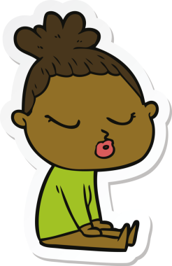 Bir insan tarafından çizilmiş bir karikatür çıkartması.