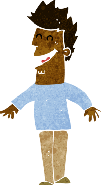 Bir insan tarafından çizilmiş mutlu bir adam.