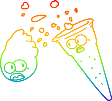 gökkuşağı gradyanı çizimi bir insan tarafından çizilmiş dondurma çizgi filmi