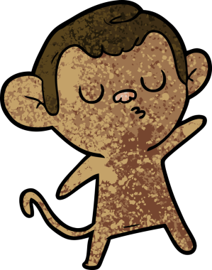 Bir insan tarafından çizilmiş çizgi maymun.