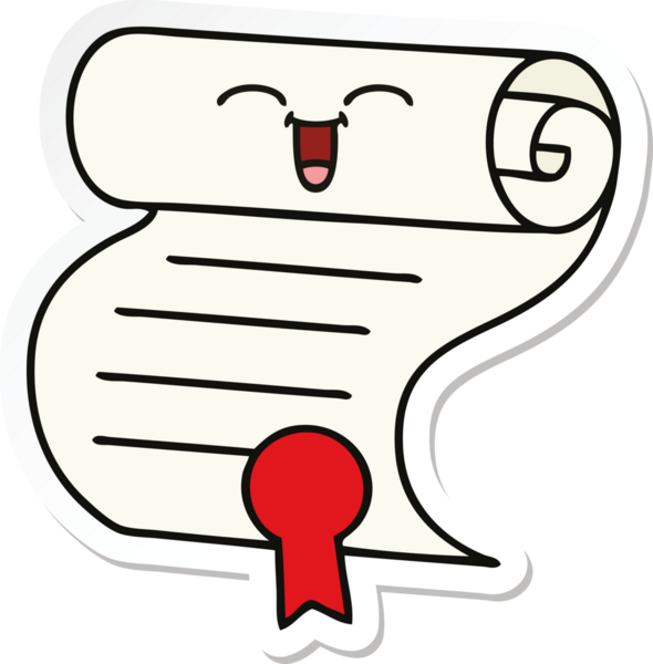 Bir insan tarafından çizilmiş şirin bir çizgi film sözleşmesinin çıkartması.