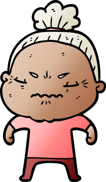 Çizgi film bir insan tarafından çizilmiş yaşlı bir kadın tarafından rahatsız edildi.