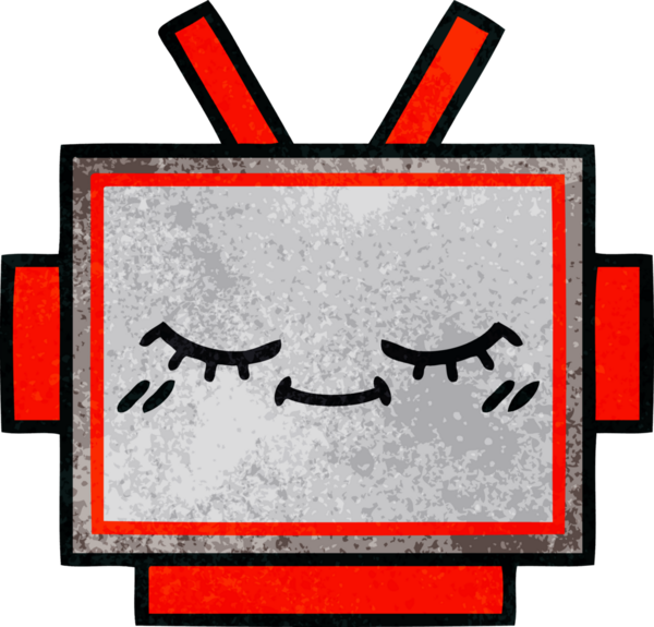 Bir insan tarafından çizilmiş robot kafasının retro grunge dokusu