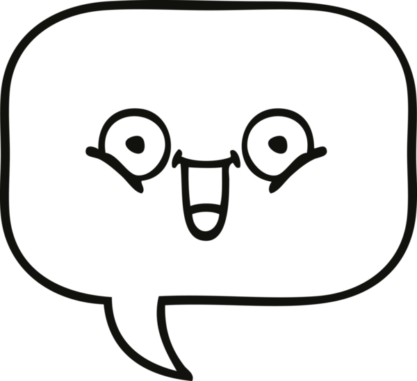 Bir insan tarafından çizilmiş bir konuşma baloncuğunun çizgi çizimi