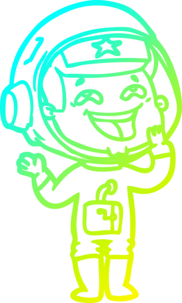 Bir insan tarafından çizilmiş gülen astronotun soğuk gradyan çizimi