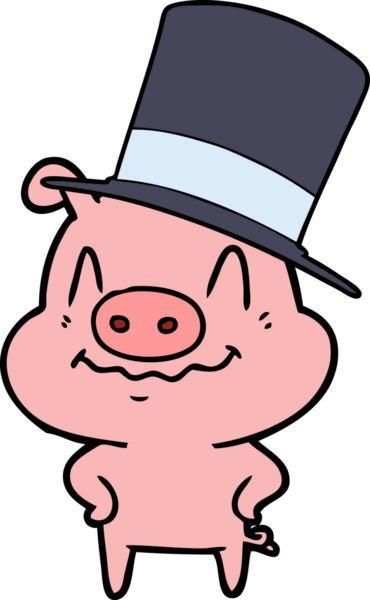 Bir insan tarafından çizilmiş zengin domuz çizgi filmi.