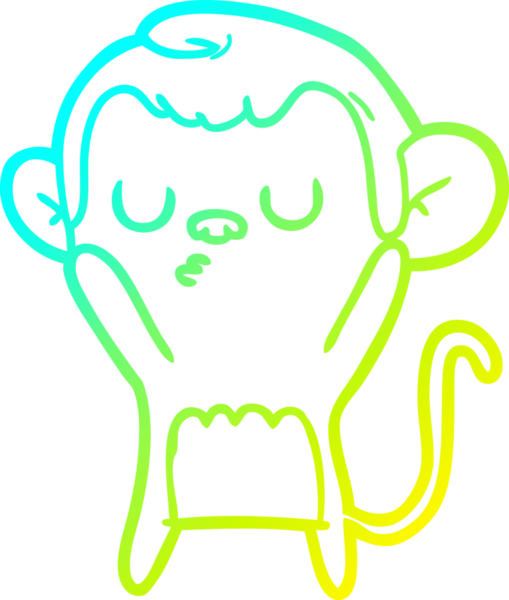 Bir insan tarafından çizilmiş bir çizgi maymun çizimi.