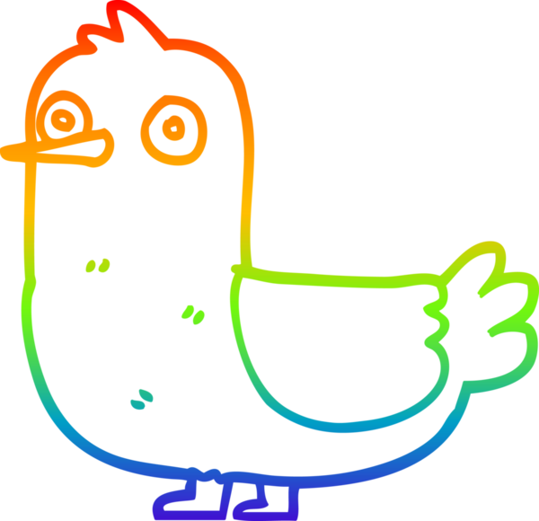 gökkuşağı gradyan çizgi çizimi bir insan tarafından çizilmiş kırmızı kuş