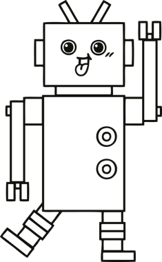 Bir insan tarafından çizilmiş robot çizimi