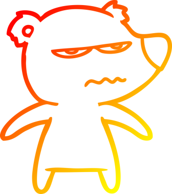 Bir insan tarafından çizilmiş kızgın bir ayı karikatürü.