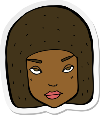 Bir insan tarafından çizilmiş, sinir bozucu bir kadın yüzü.