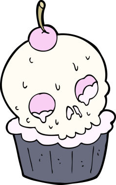 Cadılar Bayramı pastası bir insan tarafından çizilmiş.