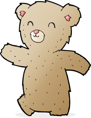 Bir insan tarafından çizilmiş sevimli bir oyuncak ayı.