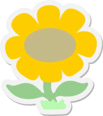 Bir insan tarafından çizilmiş çiçek etiketi