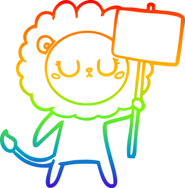 Gökkuşağı gradyan çizgi çizimi Bir insan tarafından çizilmiş protesto işareti