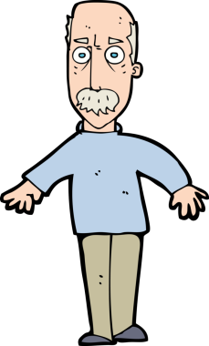 Çizgi film bir insan tarafından çizilmiş yaşlı bir adamı rahatsız ediyor.