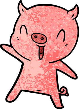 Bir insan tarafından çizilmiş domuz dansı.