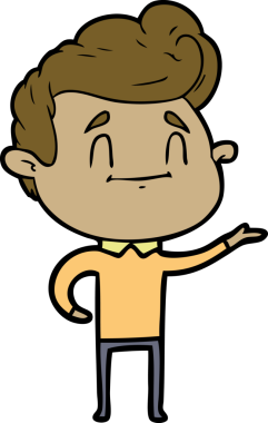 Bir insan tarafından çizilmiş mutlu çizgi film adamı.